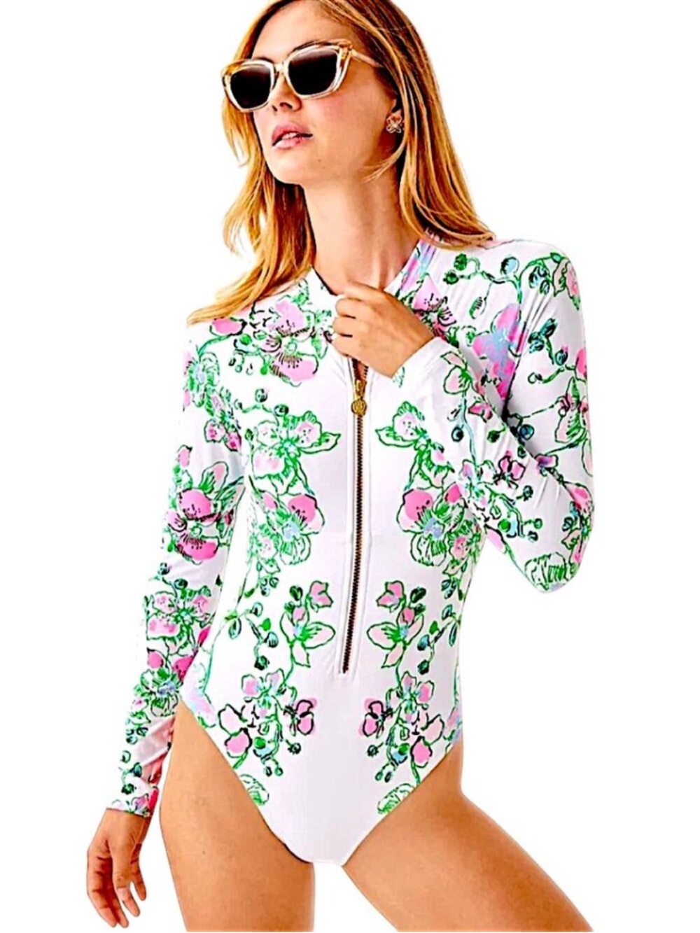 NWT Lilly Pulitzer Randee Rashguard in Orchids On Avenue Size 2